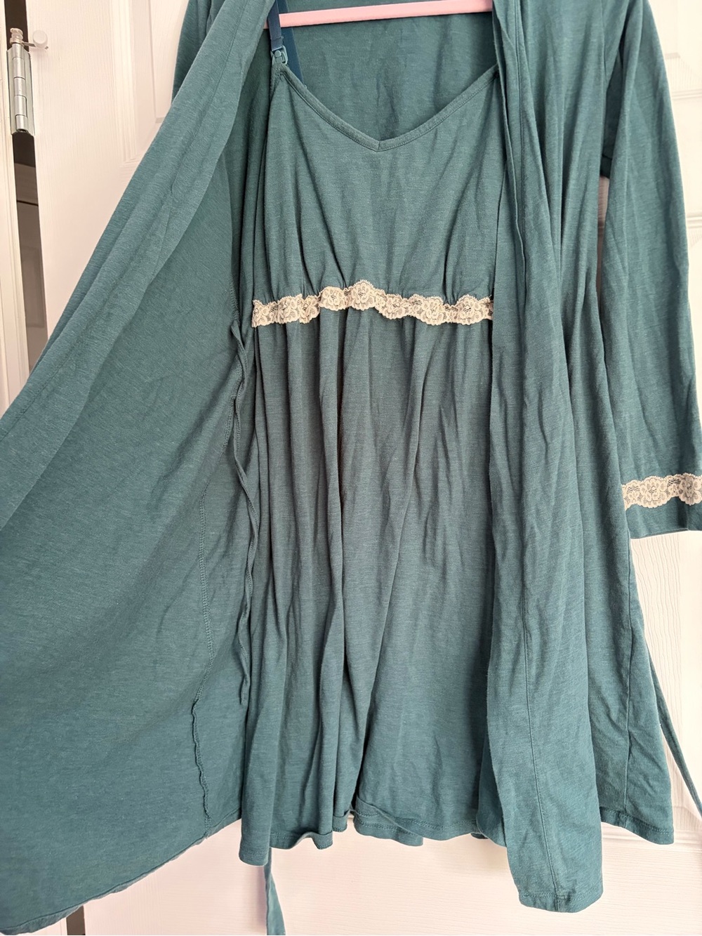 Oh Baby by Motherhood Teal Nursing Robe - Picture 5 of 7